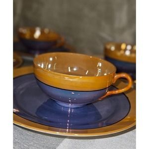 Vintage Peach and Blue Lusterware, Creamer, Japan,